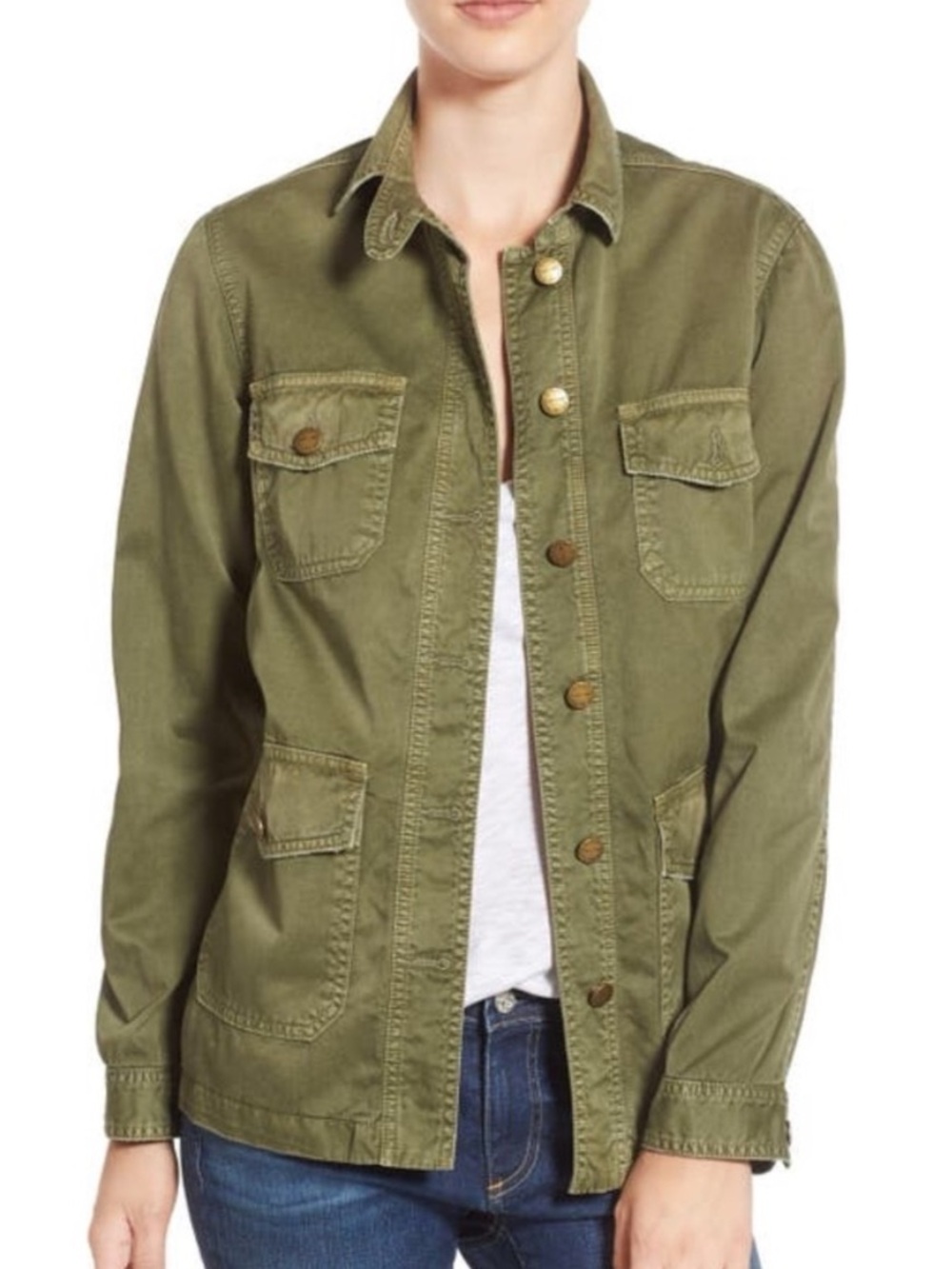 Current/Elliott The Commander Vintage Military Longer Loose Fit Jacket Sz 2